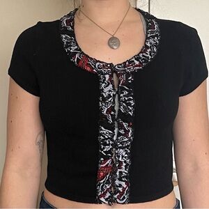 Cropped, button-up, cardigan t-shirt!